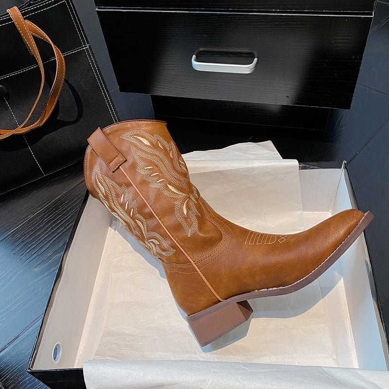 West Cowboy Vintage Knight Brown Martin Heels