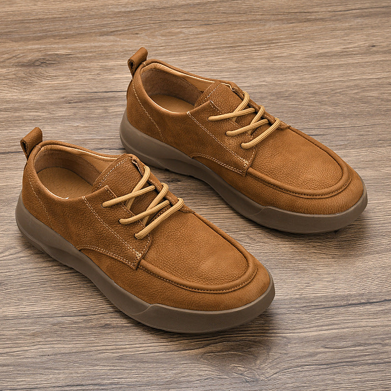 Men's Layer Cowhide Comfortable Soft Bottom Breathable Leather Shoes