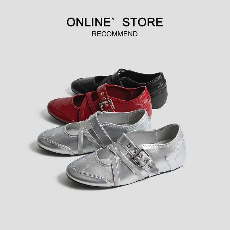 Invisible Height Increasing Insole Ballet Vintage Low-cut Casual Shoes