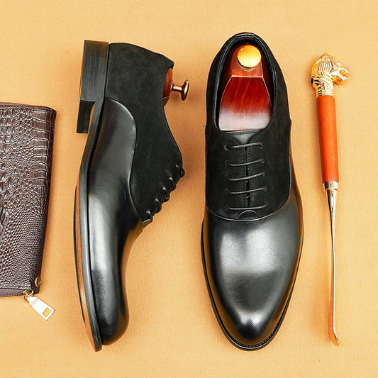 Men's British Patchwork Processing Business Formal Retro Leather Shoes