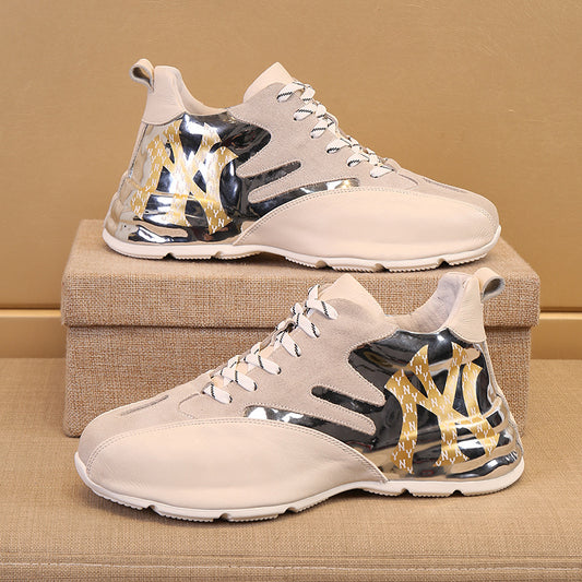 Men's Fashion Trendy Hidden White Dad Platform Leather Shoes
