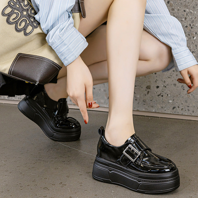 Women's Platform British Muffin Mary Jane Pumps Loafers