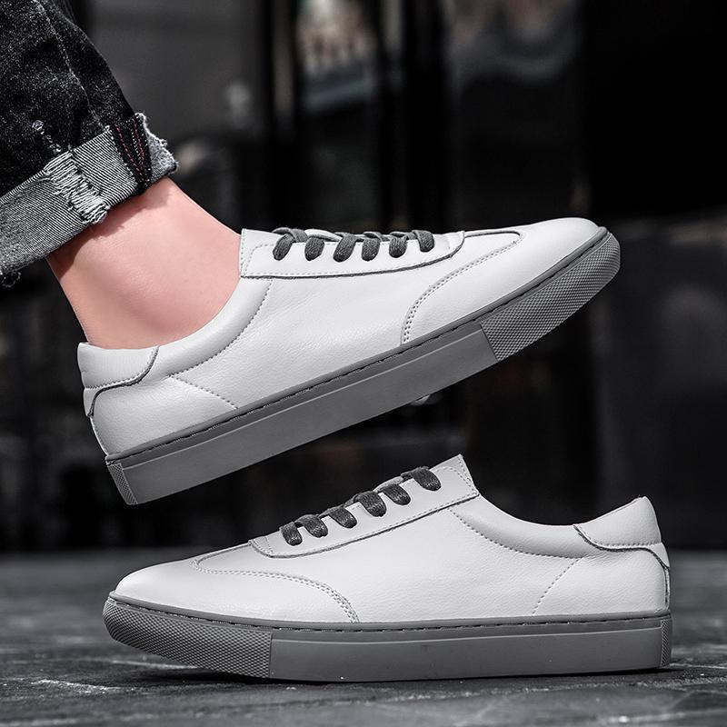 Men's Spring Trendy Solid Color White Increased Sneakers
