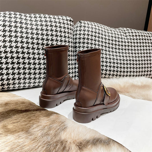 Women's Genuine Elevator Martin Fashion Skinny Trendy Boots