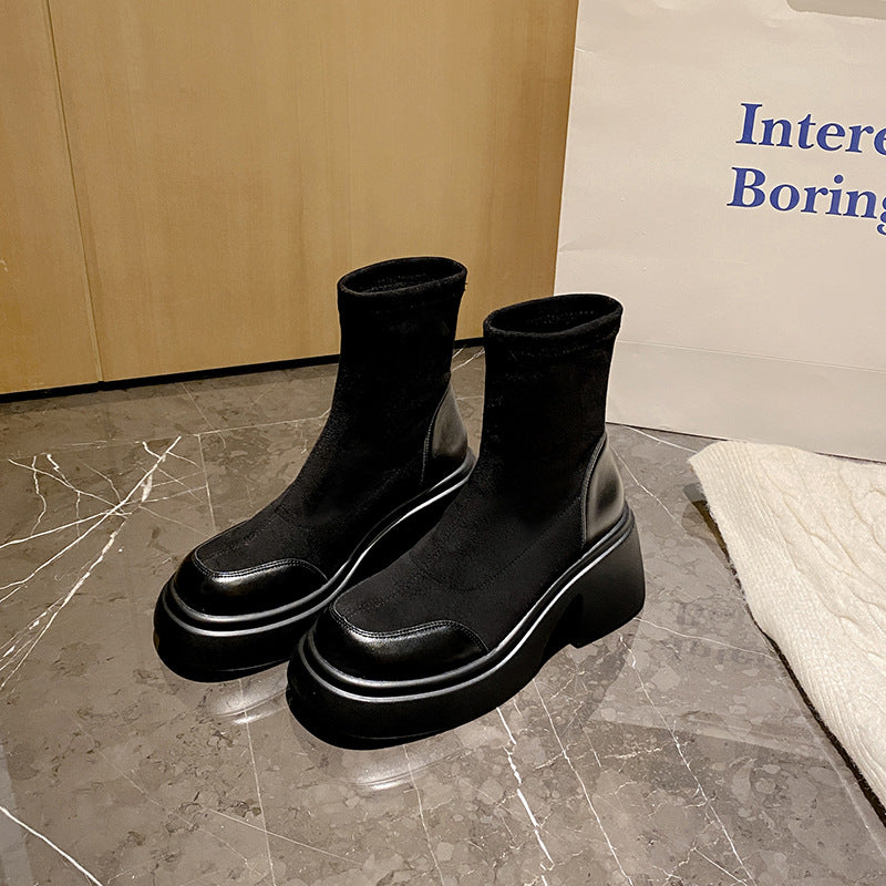 Women's Knee Big Tube Circumference Long Thick Bottom High Leg Boots