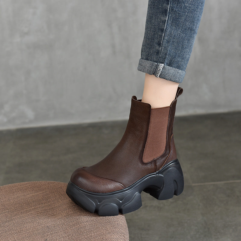Bottom Fleece-lined Thickened Smoke Pipe Waterproof Platform Boots