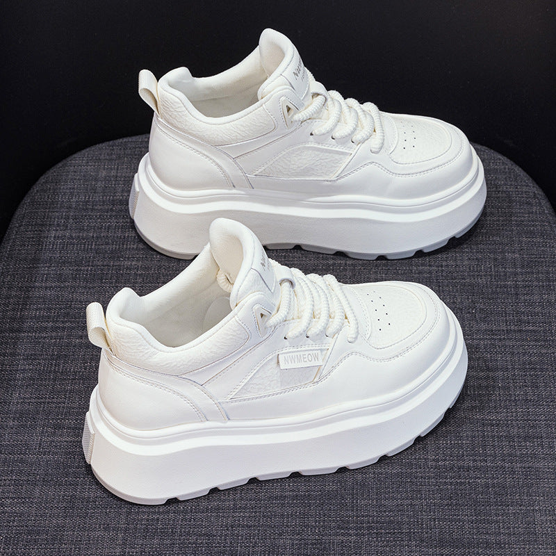 Women's Thick Bottom Best-selling White Spring Elevator Casual Shoes