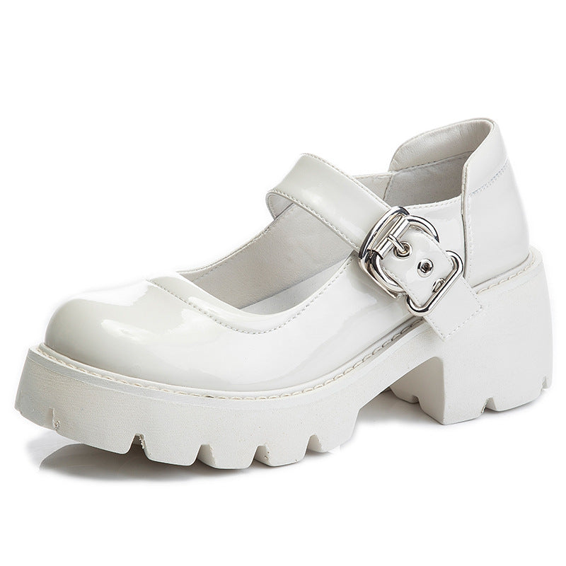 Women's Thick Bottom Low-cut Chunky Round Head Women's Shoes