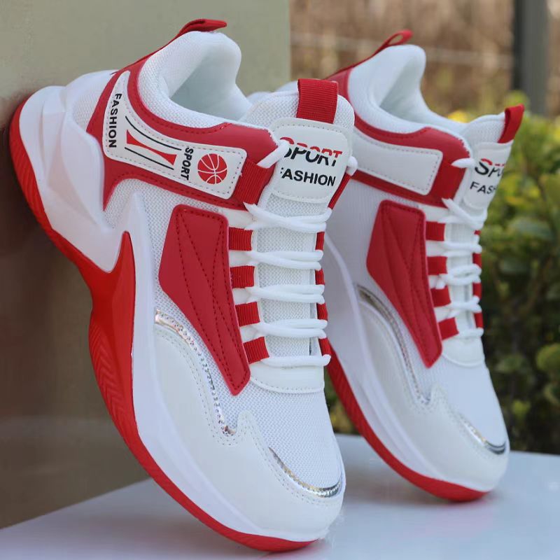 Men's Spring Basketball Red Mesh Quick Hand Casual Shoes