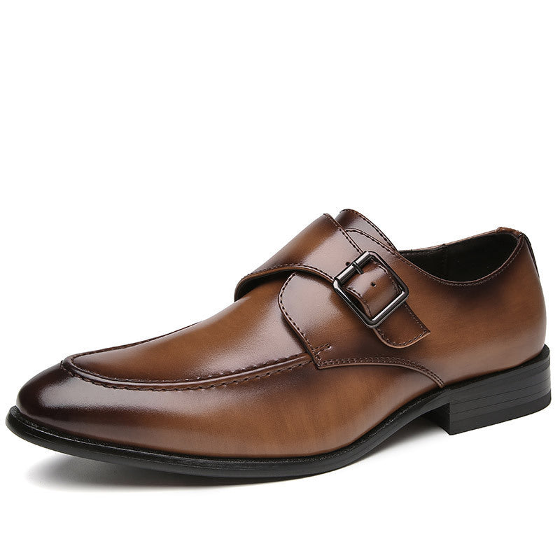 Men's Handmade British Style Buckle Formal Office Wear Men's Business Leather Shoes