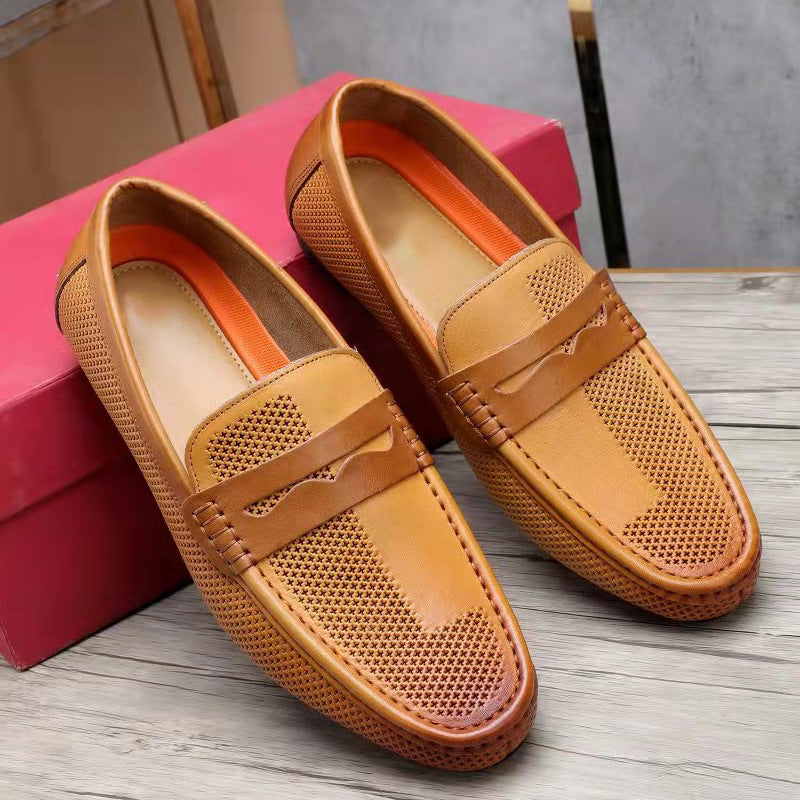 Men's First Layer Cowhide Soft Bottom Breathable Casual Shoes