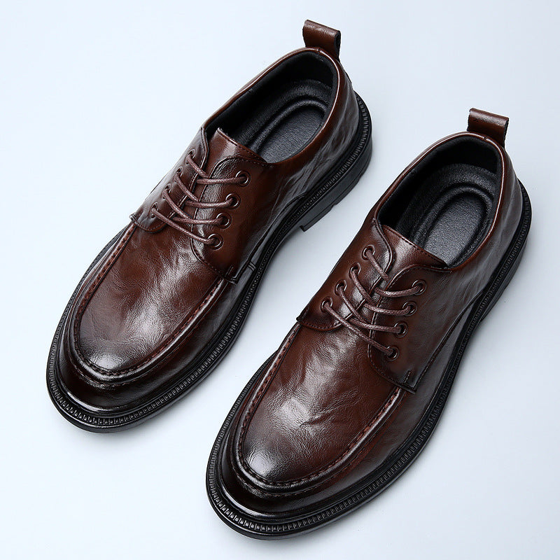 Men's Autumn Cowhide Comfortable Breathable Soft Bottom Men's Business Leather Shoes