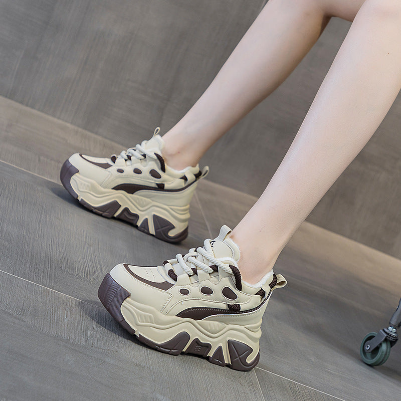 Women's Increasing Insole Dad Spring Thick Bottom Transparent Mesh Fashion Sports Women's Shoes