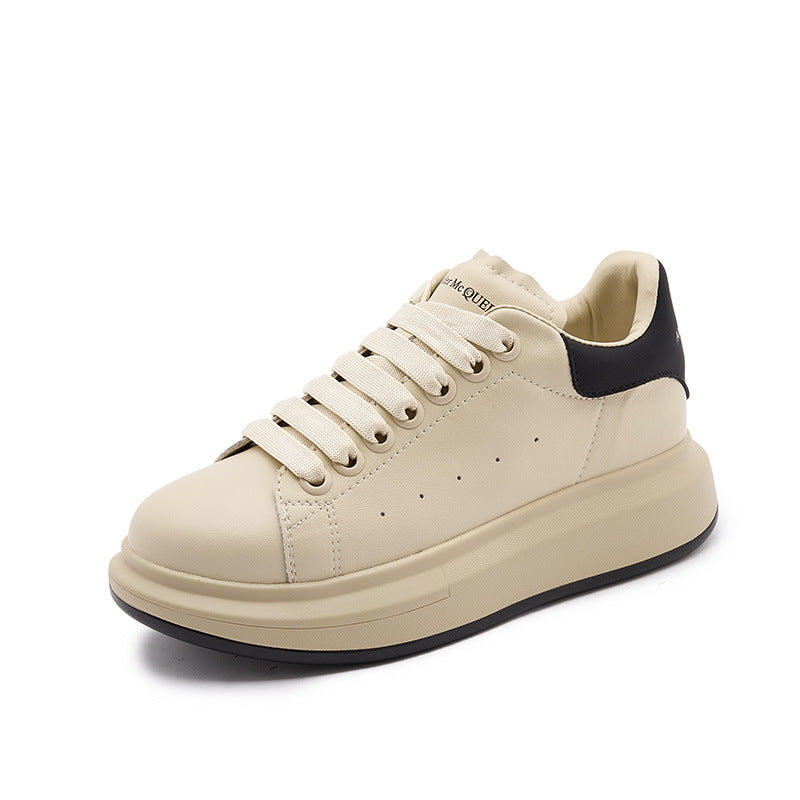Women's European High-rise Four White Breathable Versatile Casual Shoes