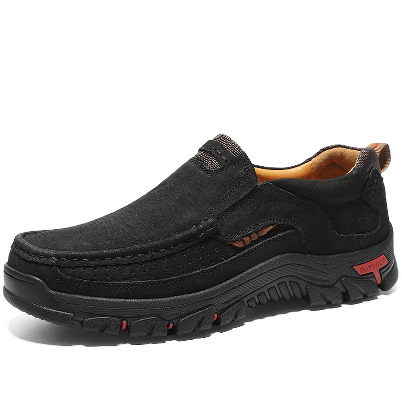 Men's Business Top Layer Authentic Hollow Out Leather Shoes