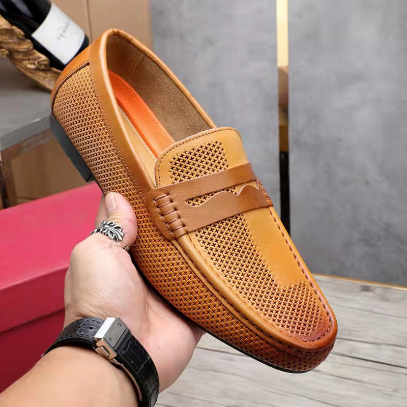 Men's First Layer Cowhide Soft Bottom Breathable Casual Shoes