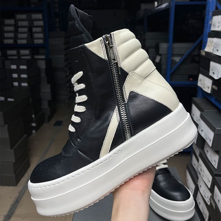Women's & Men's Genuine Inverted Triangle Thin Shoelaces Increased Hight Sneakers