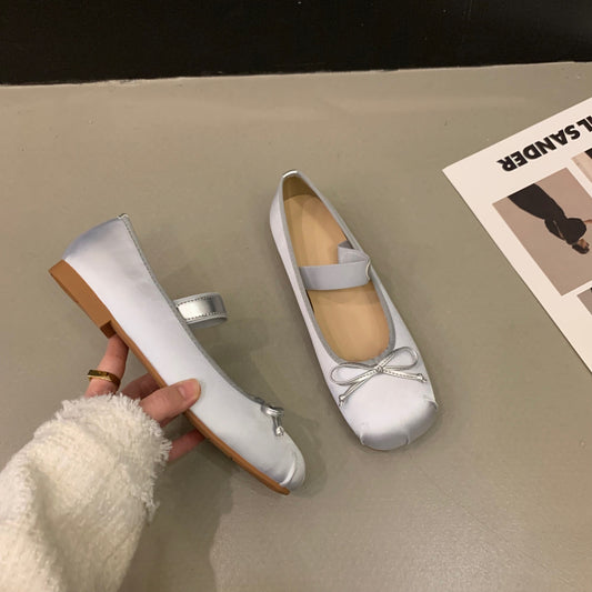 Women's Spring Classic Style Retro Ballet Fairy Leather Shoes