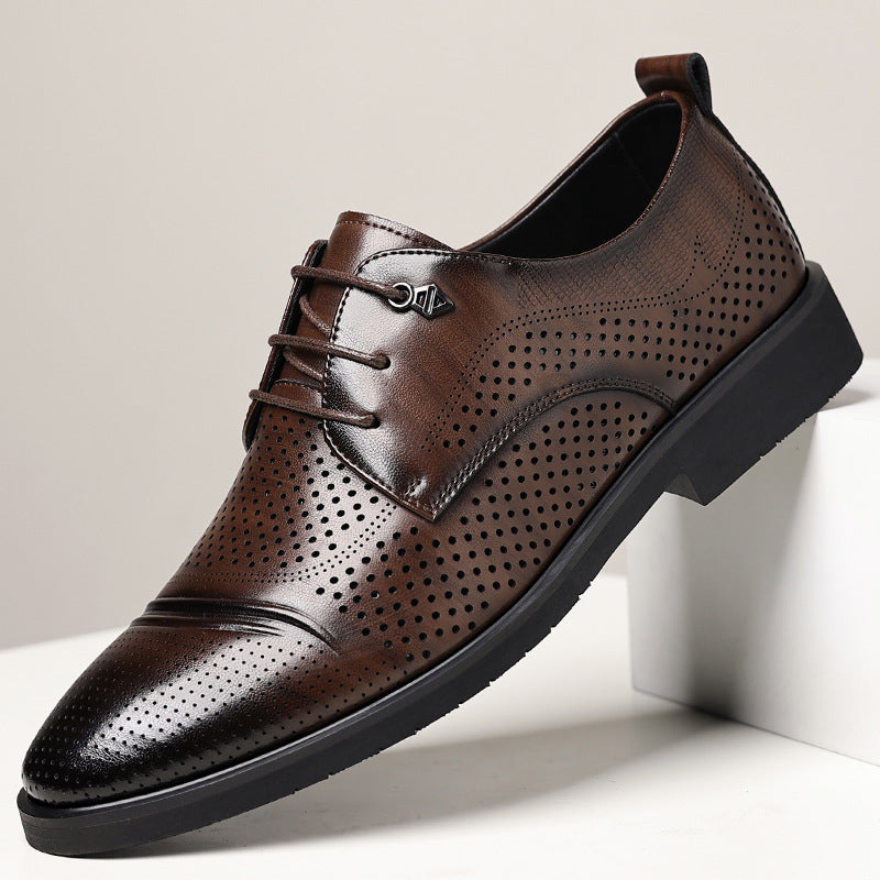 Men's Summer Plus Size Fashion Derby Business Leather Shoes