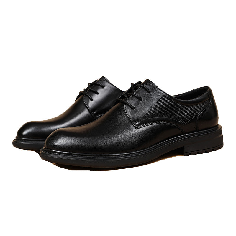 Men's Formal Wear Commuter Derby Round Toe Low-cut Leather Shoes