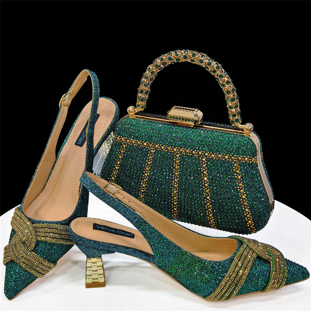 Women's Bags Set Banquet Style Pointed Toe Cross Heels