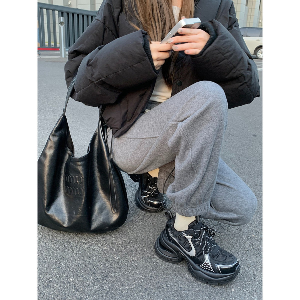 Women's Dad Platform Red Spring Elevator Wild Sneakers