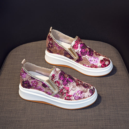 Women's Height Increasing Insole Summer Mesh Surface Platform Small Loafers