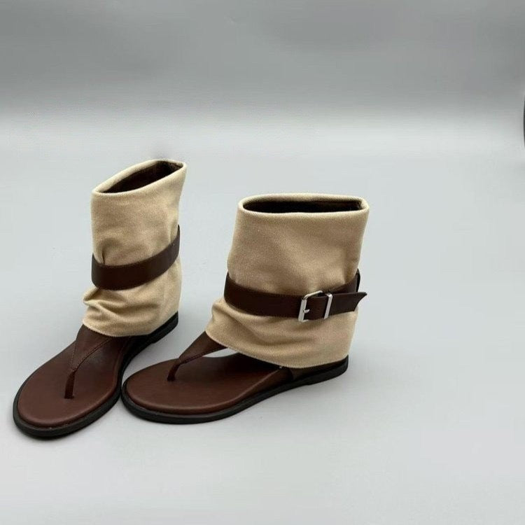 Open Toe Herringbone Inner Height Increasing Heels