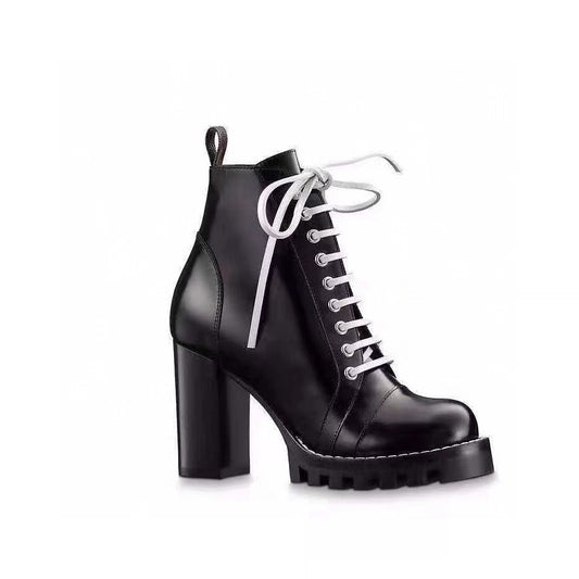 Women's Size Chunky Waterproof Short Fashion British Boots