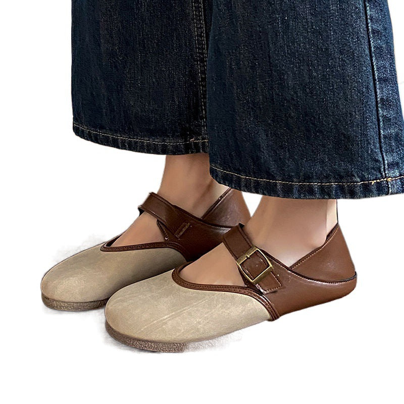 Women's Toe Half Spring Mori Style Retro Soft Casual Shoes