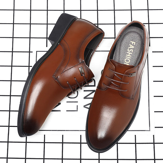 Men's Business Formal Wear Low Top Retro Trendy Leather Shoes