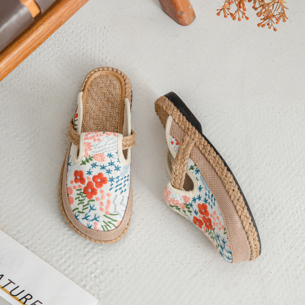 Women's Cotton Linen Ethnic Style Hand Sewing Sandals