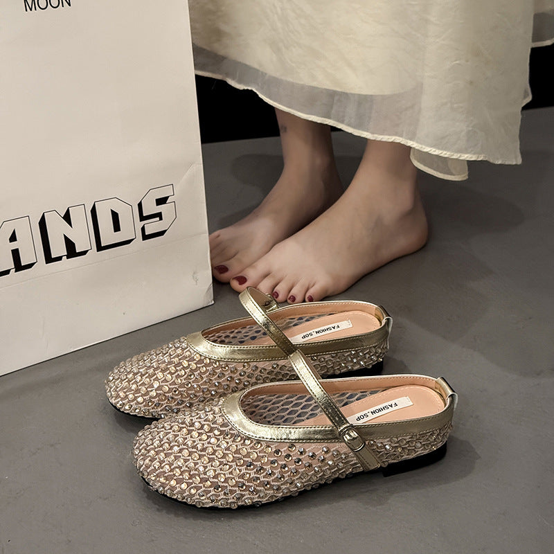 Women's Style Outdoor With Toe Box Half Summer Round Flat Slippers