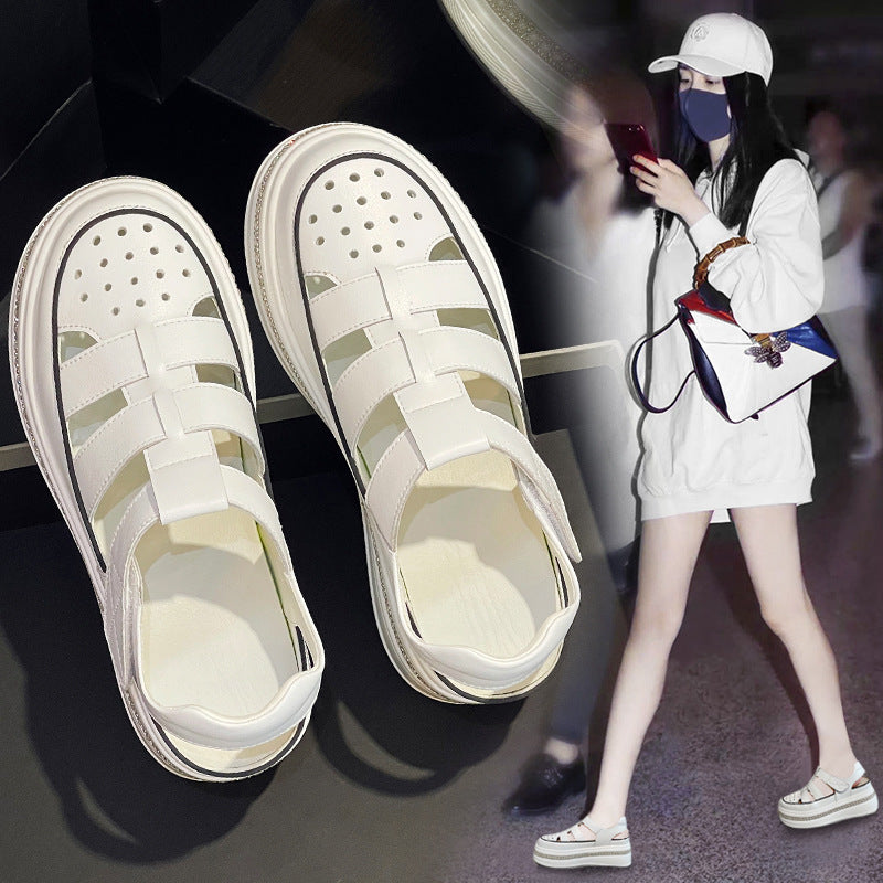 Women's Closed Toe Summer Outer Wear Hollow Sandals