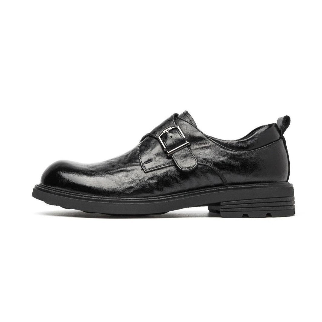 Men's Round Toe Full Deep Mouth Pumps Heels