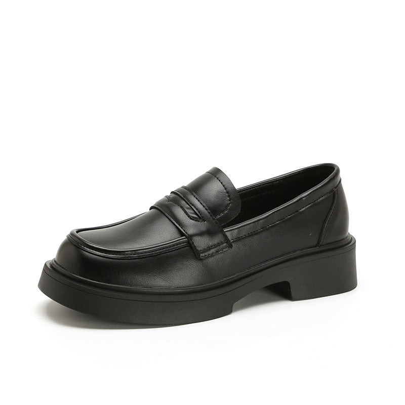 Platform Female Fleece-lined British Style Slip-on Loafers