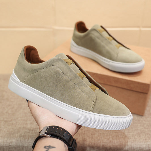 Men's Layer Cowhide Four Korean Versatile Personality Sneakers