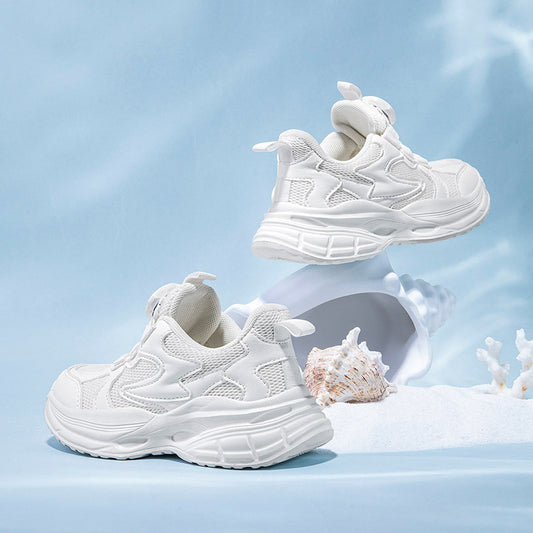 Children's Beautiful Spring White Mesh Boy Kid's Sneakers