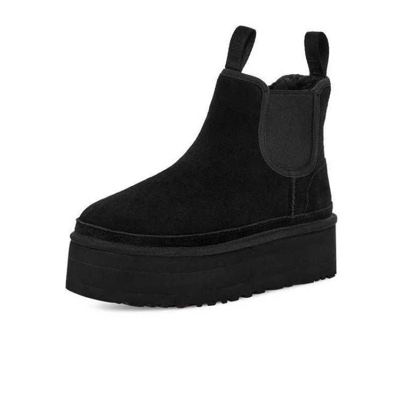 Women's Face Short Thick-soled Muffin Fleece-lined Thick Women's Shoes