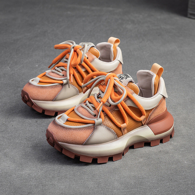 Women's Platform Heightened Daddy Comfortable Top Layer Casual Shoes