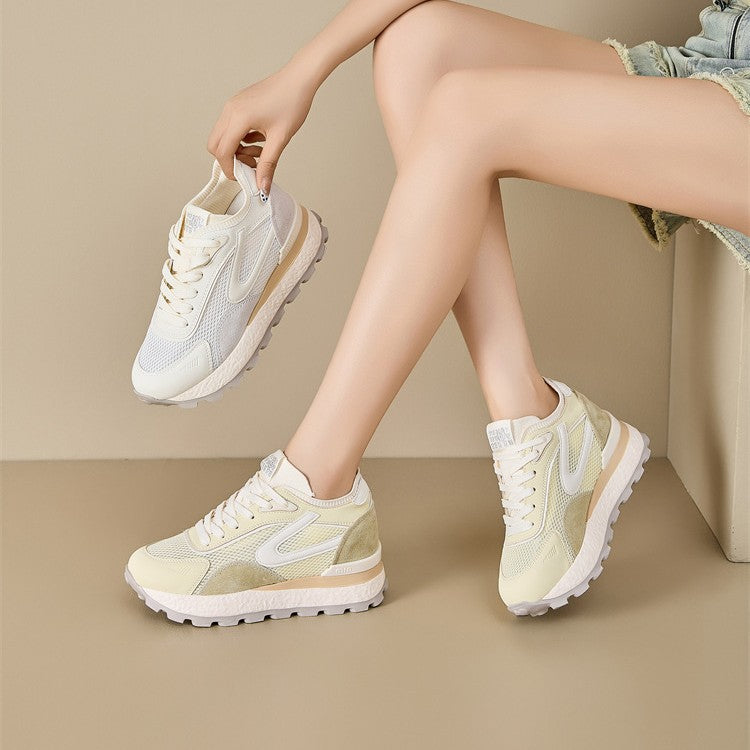 Women's Thick Bottom Height Increasing Insole Dad Summer Mesh Surface Breathable Women's Casual Shoes