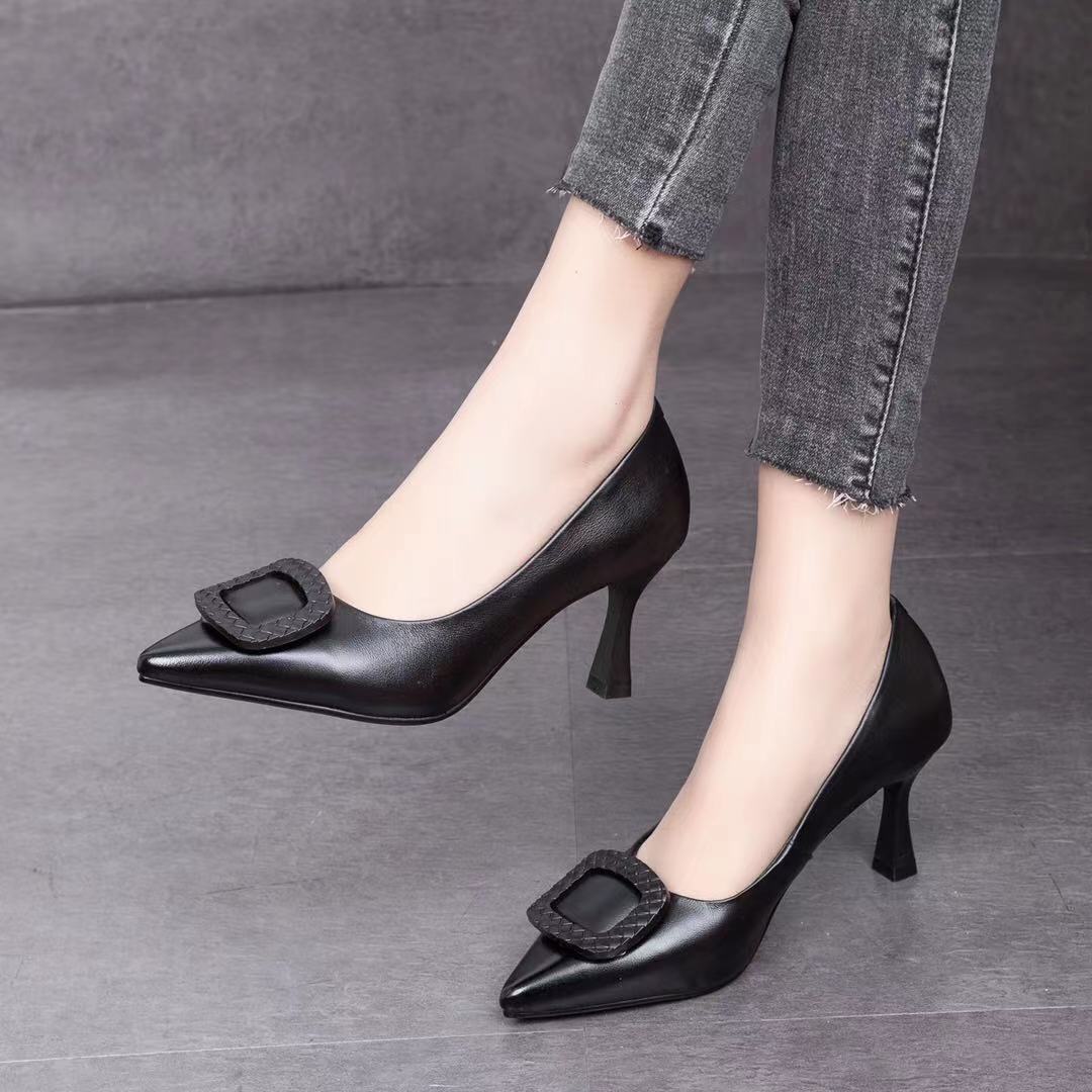 Women's & Men's Genuine Pumps Low-cut Stilettos Versatile Mom Spring Men's Shoes