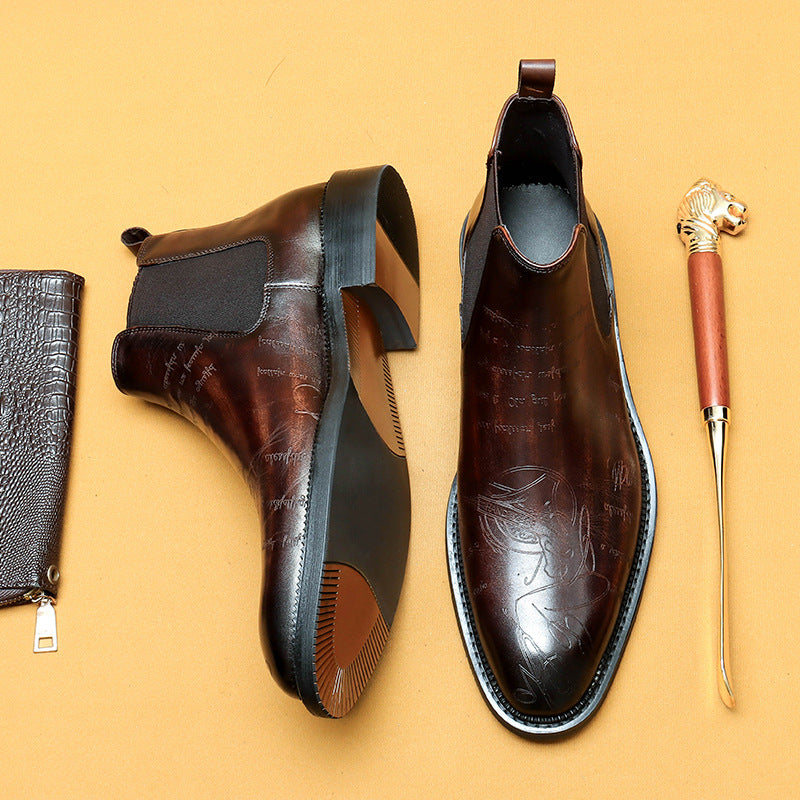 Men's Chelsea Genuine England Style Ankle Pointed Boots