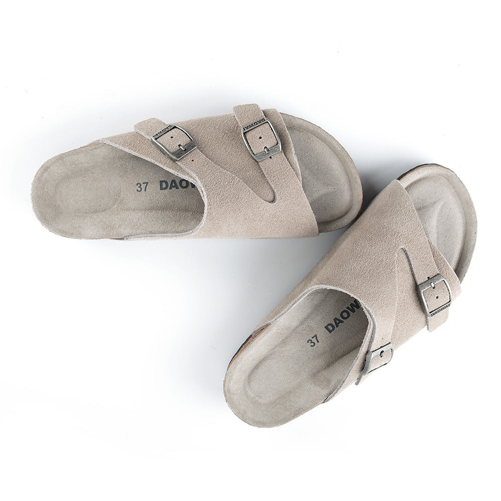 Trendy Cork Suede Soft Bottom Series Sandals