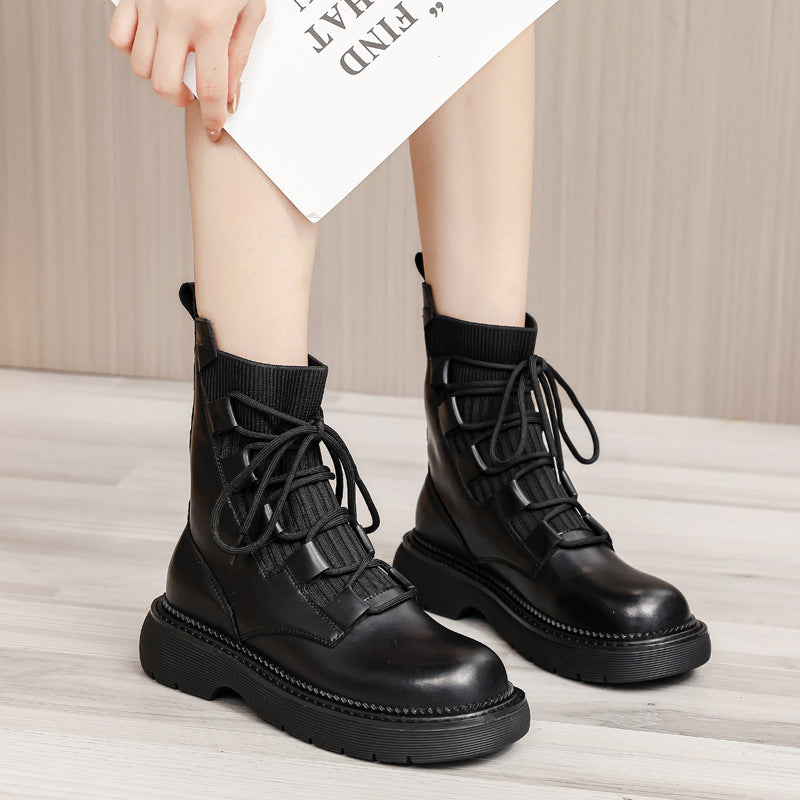 Women's Martin Short Thick Bottom Single Real Boots