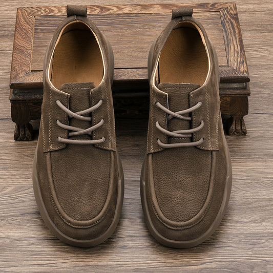 Men's Layer Cowhide Comfortable Soft Bottom Breathable Leather Shoes
