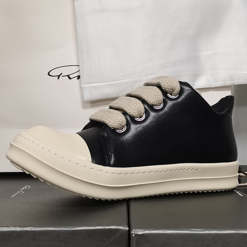 Men's Platform Increased Lace Up Round Toe Sneakers