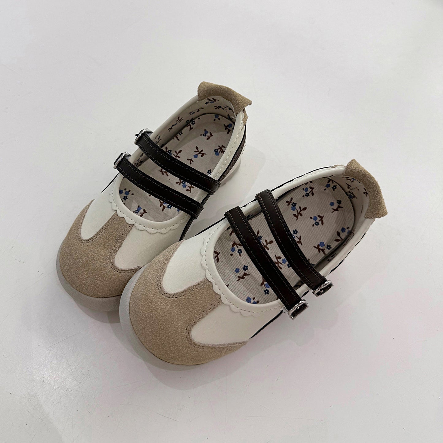 Children's Retro Easy Matching Shallow Mouth Korean Style Small Floral Kid's Sneakers