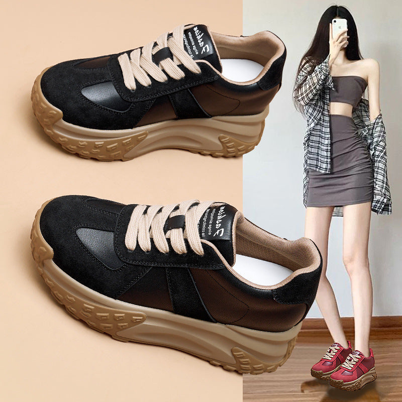 Women's Outdoor Wear Spring Thick Bottom Korean Style Height Increasing Women's Casual Shoes