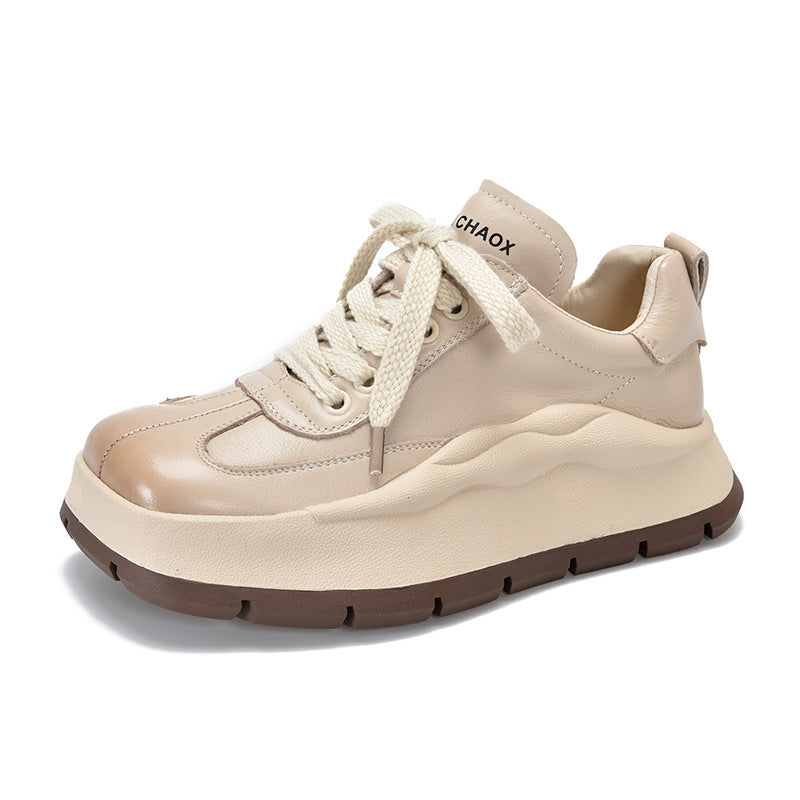 Women's Price Square Toe Laces Thick Bottom Casual Shoes